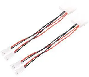(2-Pack) Molex 4-pin to Dual XH2.54 2-pin Fan Splitter Adapter  12V case Fan Power Cable  24AWG high-Current Wire (13cm, Black and red Colour Scheme)