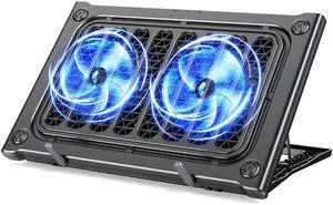 MOKURU Laptop Cooling Pad Stand, Laptop Cooler with 2 Silent Fans for 10-15.6 Inch Laptops,6 Levels of Height Adjustable Wind Speed with 2 USB Ports (Black)
