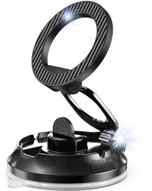 Magnetic Phone Holder for Car [90+LB Strongest Suction&3000gf Strongest Magnetic] 360° Adjustable Vacuum Phone Holders for Your Car, Magsafe Car Mount for iPhone17 Pro Max 16 15 14 13 12 Plus (Black)