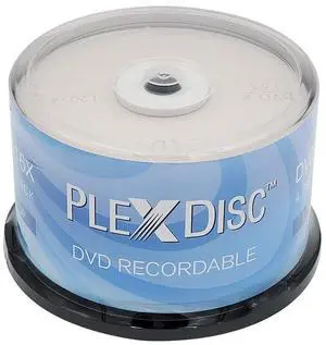 PlexDisc DVD-R 4.7GB 16x Logo Branded Recordable Media Disc - 50 Disc Spindle (FFP) 632-814-BX