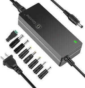 Gonine 12V 5A Power Supply Adapter 60W AC 100-240V to DC 12V Converter Cord with 8 Tips, Suit for 12 Volt LED Strips, LCD Monitor, CCTV Camera, Router, 5050 3528 LED Light.