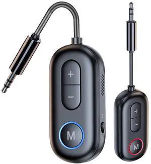 SYENGKKY Bluetooth 5.4 Transmitter Receiver - 2-in-1 Bluetooth Wireless Audio Transmitter for Headphones or BT Devices - 3.5mm Audio Jack Adapter for TV, Airplane, Car, PC, Gym Equipment, Switch