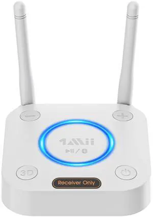 [Upgraded] 1Mii Bluetooth 5.1 Receiver, Long Range HiFi Bluetooth Audio Adapter w/ 3D Surround aptX HD Low Latency, Optical RCA AUX 3.5mm Coaxial for Home Stereo System - B06Pro Grey