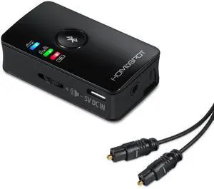 HomeSpot Bluetooth 5.3 Audio Transmitter for TV - aptX Low Latency, Dual Stream, Optical/RCA/3.5mm Audio Adapter