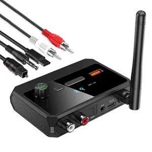 VR-robot Bluetooth 5.3 Receiver, RCA Bluetooth Adapter for Home Stereo, Support Optical AUX 3.5mm, RCA Bluetooth Receiver Adapter for Stereo Speakers, Home Music Streaming Stereo System