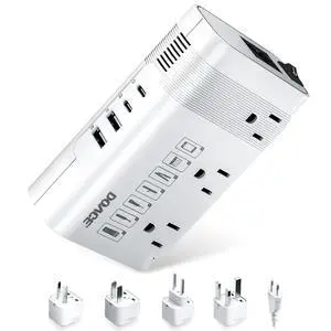 DOACE 220v to 110v Voltage Converter US to Europe: 350W 220 to 110 Voltage Converter for European Travel - International Power Adapter Plug Combo Step Down Transformer White DOACE 220v to 110v Voltage Converter US to Europe: 350W 220 to 110 Voltage Converter for European Travel - International Power Adapter Plug Combo Step Down Transformer White