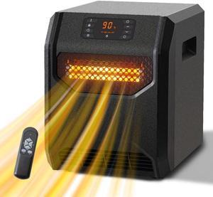 Space Heater for Indoor Use, 1500W Electric Infrared Heater with Thermostat, Portable Space Heater with UVC Air Purification and Remote Control for Office Bedroom