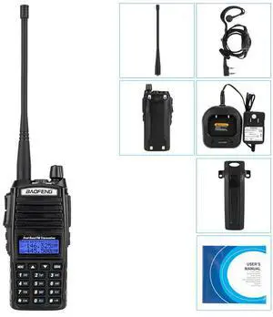 UV82 Dual Band Dual Standby Dual Display 5W Handheld Two Way Radio Walkie Talkie Black