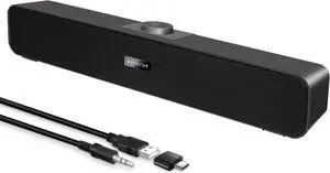 Computer Speakers,Wired USB Desktop Speaker,Stereo USB Powered Mini Sound Bar Speaker for PC Tablets Desktop Laptop MP3 Mac Air/Pro((USB-C to USB Adapter Included) (Black) Computer Speakers,Wired USB Desktop Speaker,Stereo USB Powered Mini Sound Bar Speaker for PC Tablets Desktop Laptop MP3 Mac Air/Pro((USB-C to USB Adapter Included) (Black)
