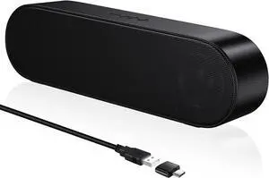 Dual 5W Single USB Computer Speakers, PC Speakers for Desktop, Laptop Speakers with Crystal Clear Sound, Loud Volume, Volume Control and Mute Button(USB-C to USB Adapter Included) (Black) Dual 5W Single USB Computer Speakers, PC Speakers for Desktop, Laptop Speakers with Crystal Clear Sound, Loud Volume, Volume Control and Mute Button(USB-C to USB Adapter Included) (Black)
