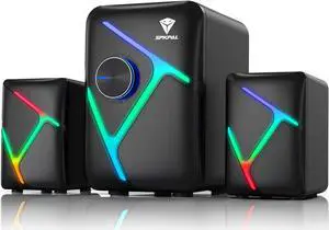 2.1 Computer Speakers for Desktop with Subwoofer, Dynamic RGB PC Speakers with 11W Stereo Sound, USB Powered Multimedia Speaker System with 3.5mm AUX-in for Laptop, Tablet, Monitor, Phone 2.1 Computer Speakers for Desktop with Subwoofer, Dynamic RGB PC Speakers with 11W Stereo Sound, USB Powered Multimedia Speaker System with 3.5mm AUX-in for Laptop, Tablet, Monitor, Phone
