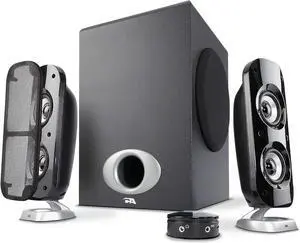 Cyber Acoustics CA-3810 2.1 Multimedia Speaker System with Subwoofer, 80 Watts Peak Power, Strong Bass, Perfect for Music, Movies, and Games Cyber Acoustics CA-3810 2.1 Multimedia Speaker System with Subwoofer, 80 Watts Peak Power, Strong Bass, Perfect for Music, Movies, and Games