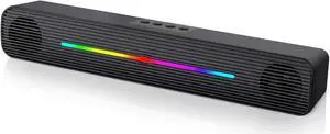 Deffanic Computer Speakers, PC RGB Gaming Sound Bar Bluetooth Speaker for Desktop Monitor, Laptop, PS5, Xbox Console, Portable Wireless Soundbar with Rhythmic Lighting and Bass (E-3543) Deffanic Computer Speakers, PC RGB Gaming Sound Bar Bluetooth Speaker for Desktop Monitor, Laptop, PS5, Xbox Console, Portable Wireless Soundbar with Rhythmic Lighting and Bass (E-3543)