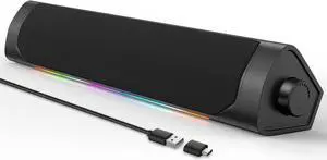 USB Computer Speakers for Desktop Monitor,Bluetooth PC Speakers with Headphone Output,2 Ways Connect USB Powered Wired Speakers for Windows,Linux,Mac Air/Pro Phones (Black) USB Computer Speakers for Desktop Monitor,Bluetooth PC Speakers with Headphone Output,2 Ways Connect USB Powered Wired Speakers for Windows,Linux,Mac Air/Pro Phones (Black)