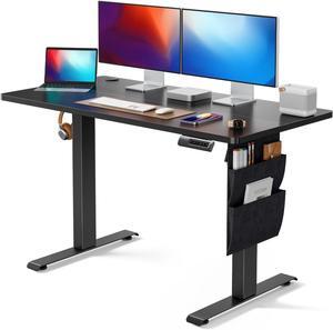 Standing Desk Adjustable Height, 48x24 Inch Electric Standing Desk with Storage Bag, Stand up Desk for Home Office Computer Desk Memory Preset with Headphone Hook