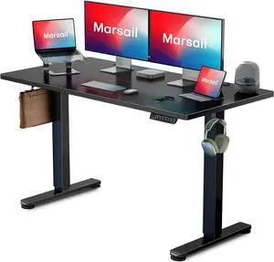 Electric Standing Desk Adjustable Height, 48 * 24 Inch Sit Stand up Desk for Home Office Furniture Computer Desk with 3 Memory Presets, Headphone Hook Electric Standing Desk Adjustable Height, 48 * 24 Inch Sit Stand up Desk for Home Office Furniture Computer Desk with 3 Memory Presets, Headphone Hook