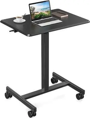 Standing Height Adjustable Desk Laptop Mobile Rolling Table, Podium for Classroom Workstations for Home Office Gameroom, Modern, Black Standing Height Adjustable Desk Laptop Mobile Rolling Table, Podium for Classroom Workstations for Home Office Gameroom, Modern, Black