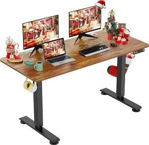 Electric Standing Desk Adjustable Height, 48x 24 Inches Sit Stand Up Computer Desk with Double Metal Crossbeam4 Memory Preset Heights, 27''-45'' Lifting Range for Home/OfficeVintage Brown Electric Standing Desk Adjustable Height, 48x 24 Inches Sit Stand Up Computer Desk with Double Metal Crossbeam4 Memory Preset Heights, 27''-45'' Lifting Range for Home/OfficeVintage Brown