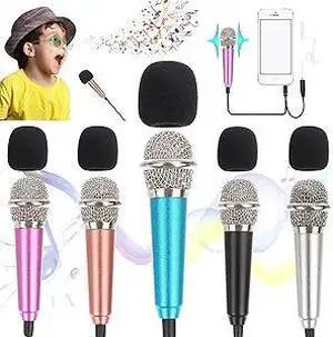 5Pcs Mini Microphone Mini Karaoke Microphone for Voice Recording, Portable Microphone Chatting and Singing Compatible with Sm 5Pcs Mini Microphone Mini Karaoke Microphone for Voice Recording, Portable Microphone Chatting and Singing Compatible with Sm