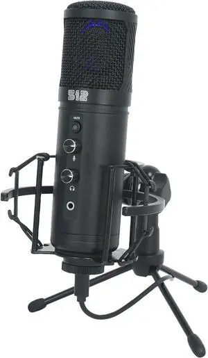 Large Diaphragm Studio Condenser USB Microphone + Stand + Shock Mount for Recording and Streaming Large Diaphragm Studio Condenser USB Microphone + Stand + Shock Mount for Recording and Streaming