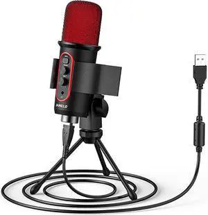 Gaming Microphone, USB Computer Condenser Mic for PC/Laptop/Phone/PS4/5, RGB, Headphone Output, Volume Control,Plug and Play, Mute Button, for Streaming, Podcast, Studio Recording Gaming Microphone, USB Computer Condenser Mic for PC/Laptop/Phone/PS4/5, RGB, Headphone Output, Volume Control,Plug and Play, Mute Button, for Streaming, Podcast, Studio Recording
