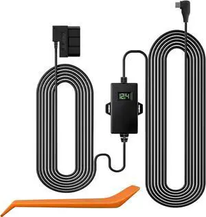 Dash Cam OBD Hardwire Kit Power Cable Type USB C Port,10FT 12V-24V to 5V,for Dash Camera, Low Voltage Protection