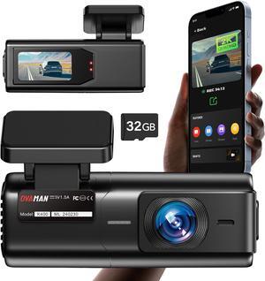 Dash Cam 2K 1440P WiFi Car Camera with 1.47 inch IPS Screen,2K Front Dash Camera for Cars, Mini Dashcams for Cars with Night Vision,24 Hours Parking Mode, Free 32GB Card,APP,G-Sensor,Support 128GB Max