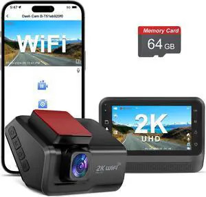Dash Cam for Cars, 2K Car Camera with WiFi, Front Dash Camera for Cars, Otovoda Mini Dash Cam with Super Night Vision, 24 Hours Parking Monitor Dashcams, Free 64GB Card, Loop Recording, WDR, G-Sensor Dash Cam for Cars, 2K Car Camera with WiFi, Front Dash Camera for Cars, Otovoda Mini Dash Cam with Super Night Vision, 24 Hours Parking Monitor Dashcams, Free 64GB Card, Loop Recording, WDR, G-Sensor