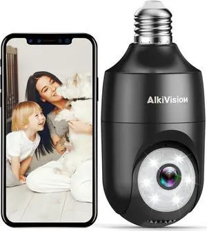 2K Light Bulb Security Camera Wireless Outdoor - 360° AI Motion Detection Cameras for Home Security Outside, 2.4G Hz, Full-Color Night Vision, Auto Tracking, Siren Alarm, SD/Cloud Storage 2K Light Bulb Security Camera Wireless Outdoor - 360° AI Motion Detection Cameras for Home Security Outside, 2.4G Hz, Full-Color Night Vision, Auto Tracking, Siren Alarm, SD/Cloud Storage
