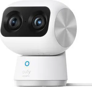 eufy Security Indoor Cam S350, Dual Cameras, 4K UHD Security Camera with 8× Zoom, 360° Camera, Baby Monitor, Pet Camera, Human/Pet Detection, AI Tracking, 2.4G/5G Wi-Fi, Plug in