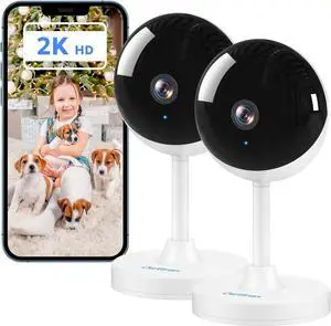 Indoor Security Camera 2K, Cameras for Home Security Night Vision, Baby Monitor with Cry/Motion Detection, Pet Cameras with Phone App, WiFi Camera Indoor, 2-Way Talk, TF/Cloud Storage Indoor Security Camera 2K, Cameras for Home Security Night Vision, Baby Monitor with Cry/Motion Detection, Pet Cameras with Phone App, WiFi Camera Indoor, 2-Way Talk, TF/Cloud Storage