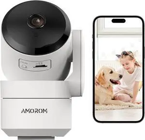Indoor Camera for Home Security 360°, 1080p Pet Cameras with Pan&Tilt, Night Vision, Motion Detection, 2-Way Audio, Compatible with Alexa/Google Assistant, 2.4GHz WiFi, 1 Pack Indoor Camera for Home Security 360°, 1080p Pet Cameras with Pan&Tilt, Night Vision, Motion Detection, 2-Way Audio, Compatible with Alexa/Google Assistant, 2.4GHz WiFi, 1 Pack