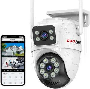 Security Camera Outdoor,6MP Dual LensWireless Outside Camera for Home Security, 360° View, Auto Tracking, Human Detection, Color Night Vision, 2.4G WiFi, IP66 Waterproof, 24/7 Record, SD/Cloud Security Camera Outdoor,6MP Dual LensWireless Outside Camera for Home Security, 360° View, Auto Tracking, Human Detection, Color Night Vision, 2.4G WiFi, IP66 Waterproof, 24/7 Record, SD/Cloud