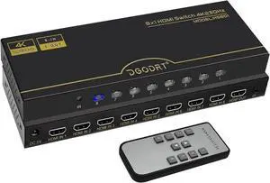 8×1 HDMI Switch 8 in 1 Out, 8 Port 4K HDMI Switcher Selector Box with IR Remote Control, Support 4K@30Hz Ultra HDR HDCP 3D 1080P for Xbox PS4 PC Laptop 8×1 HDMI Switch 8 in 1 Out, 8 Port 4K HDMI Switcher Selector Box with IR Remote Control, Support 4K@30Hz Ultra HDR HDCP 3D 1080P for Xbox PS4 PC Laptop