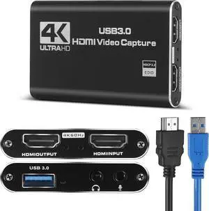 4K HDMI Video Capture Card, Gaming Capture Card with Microphone, Full HD 1080P 60FPS USB Capture Card, USB 3.0 HDMI Video Capture Device 4K HDMI Video Capture Card, Gaming Capture Card with Microphone, Full HD 1080P 60FPS USB Capture Card, USB 3.0 HDMI Video Capture Device