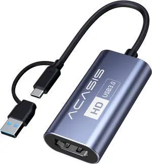 4K HDMI Capture Card, ACASIS Capture Card USB 3.0 HDMI to USB-A/C 1080P 60FPS, Game Video Capture Card for Live Streaming/Gaming/Meeting, for Windows/Mac OS System, Switch PS4/5 Xbox OBS Zoom 4K HDMI Capture Card, ACASIS Capture Card USB 3.0 HDMI to USB-A/C 1080P 60FPS, Game Video Capture Card for Live Streaming/Gaming/Meeting, for Windows/Mac OS System, Switch PS4/5 Xbox OBS Zoom