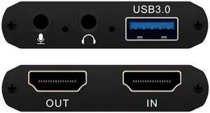 4K Audio Video Capture Card, Recording Card with Microphone HDMI Loop-OutHDMI to 1080P USB 3.0 for Gaming Streaming TV Recorder, Live Streaming Broadcasting 4K Audio Video Capture Card, Recording Card with Microphone HDMI Loop-OutHDMI to 1080P USB 3.0 for Gaming Streaming TV Recorder, Live Streaming Broadcasting