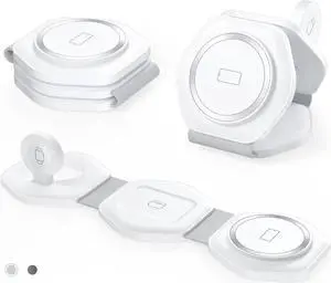3 in 1 Wireless Charging Station for Apple MagSafe Charger, Foldable Magnetic Travel Charger for Multiple Devices iPhone 15 14 13 12 Series Apple Watch AirPods Pro 3 in 1 Wireless Charging Station for Apple MagSafe Charger, Foldable Magnetic Travel Charger for Multiple Devices iPhone 15 14 13 12 Series Apple Watch AirPods Pro