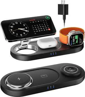 2024 Upgraded 3 in 1 Wireless Charger, Nano Magnetic iPhone Charging Station for Apple Devices, Fast Mag Safe Charging Pad for iPhone 15/14/13/12 Series & AirPods Pro & All Apple Watch Series, Black 2024 Upgraded 3 in 1 Wireless Charger, Nano Magnetic iPhone Charging Station for Apple Devices, Fast Mag Safe Charging Pad for iPhone 15/14/13/12 Series & AirPods Pro & All Apple Watch Series, Black