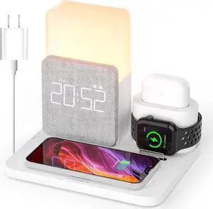 Wireless Charging Station, 3 in 1 Charging Station, Alarm Clock with Wireless Charger, Wireless Charger for iPhone 15 14 13 12 11 X Pro Max & Apple Watch, AirPods(QC3.0 Adapter Included) Wireless Charging Station, 3 in 1 Charging Station, Alarm Clock with Wireless Charger, Wireless Charger for iPhone 15 14 13 12 11 X Pro Max & Apple Watch, AirPods(QC3.0 Adapter Included)