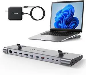 TobenONE USB-C Docking Station Triple/Dual 4K Monitor, Laptop Docking Station Stand with 100W Gan III Power Supply, 2.5Gbps Ethernet, 2 HDMI&DP (Single 8K/4K@120Hz), 6 USB Ports, for /Hp/ TobenONE USB-C Docking Station Triple/Dual 4K Monitor, Laptop Docking Station Stand with 100W Gan III Power Supply, 2.5Gbps Ethernet, 2 HDMI&DP (Single 8K/4K@120Hz), 6 USB Ports, for /Hp/