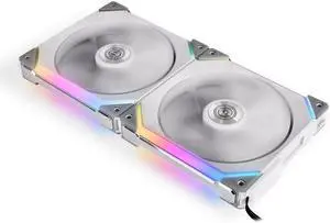 LIAN LI UNI FAN SL140 RGB WHITE 2X 14CM FAN PACK WITH CONTROLLER ---UF-SL140-2W
