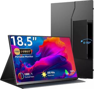 NEWSOUL Portable Monitor 18.5 Inch 100% sRGB 60Hz 1080P Monitor Full HD Mobile Monitors w/Stand HDMI &USB C Ports