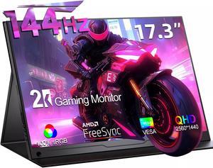 NEWSOUL 17.3" Portable Monitor 144HZ 2K 2560x1440 Gaming Monitor HDR IPS Ultra Slim Gaming Display Second Screen USB C & OTG