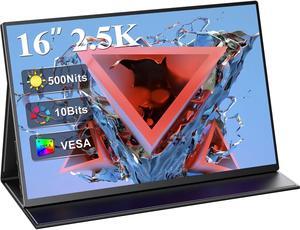 NEWSOUL Portable Monitor 16 Inch 2K 2560x1600 QHD Screen HDR LCD Display 16:10 Screen with VESA Mountable