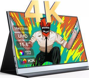 NEWSOUL 4k Portable Monitor 15.6" for Laptop, Gaming Second Monitor with Dual USB C Mini HD for Computer MacBook Pro PS4 Phone Xbox Switch, Computer External Display VESA Mount 3840 x 2160 100% sRGB