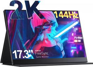 EVICIV 144Hz Portable Monitor 17.3" 2K QHD 2560*1440 FreeSync Gaming Monitor 16:9 VESA For Xbox PS