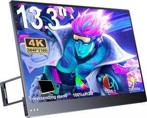 NEWSOUL 4K Monitor 13.3" Portable Monitor 3840*2160 HDMI USB C For Gaming Xbox PS