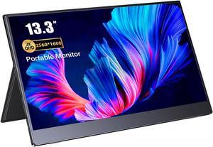 NEWSOUL Portable Monitor 13.3" 2K 2560*1600 60Hz 100% sRGB 16:10 Ultra Slim Computer Game Monitor For Laptop/Smartphone/Game