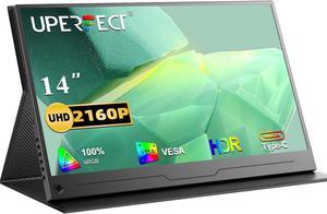 EVICIV 14" 4K 60Hz Portable Gaming Monitor USB C Screen UHD Travel Monitor for Laptop, 3840P×2160P IPS Screen w/HDMI & Type C Display